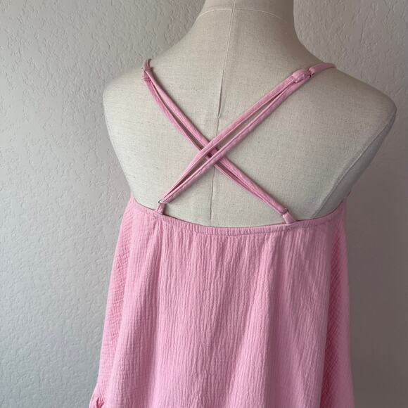 Mable Pink Tiered Sleeveless Mini Dress size Small Shoujo Coquette Strappy - Picture 6 of 9